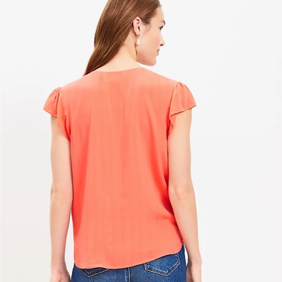 NWT: LOFT Flutter Sleeve Top - Picture 2 of 9